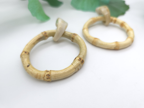 Preview: Bambus Ohrhänger mit Stecker